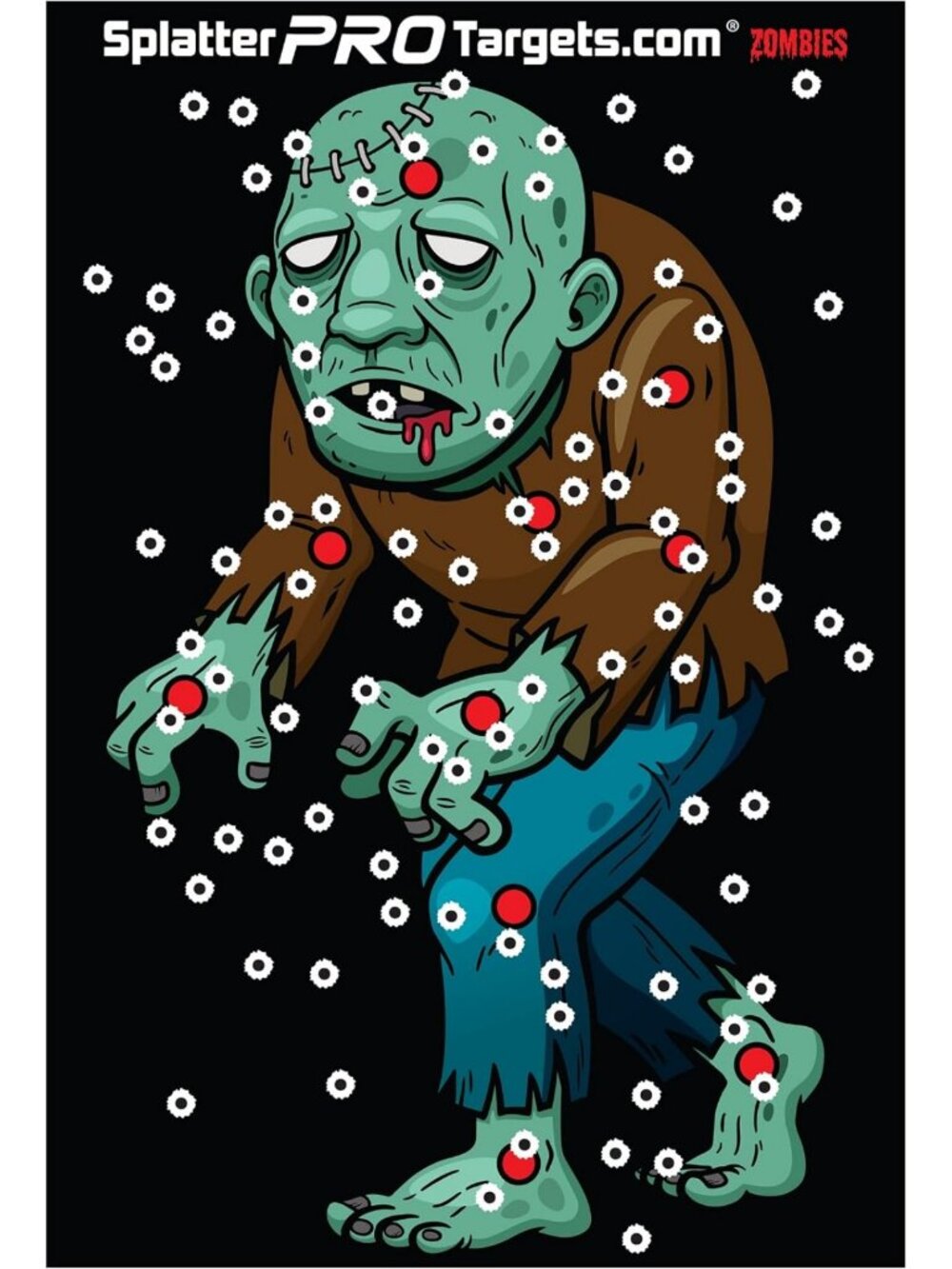 Zombie Splatter Shooting Targets - 12x18, Bright Impact Burst for Easy Hit
